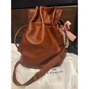 Gorgeous RARE Sun-kissed Coach Delancy drawstring bucket sack